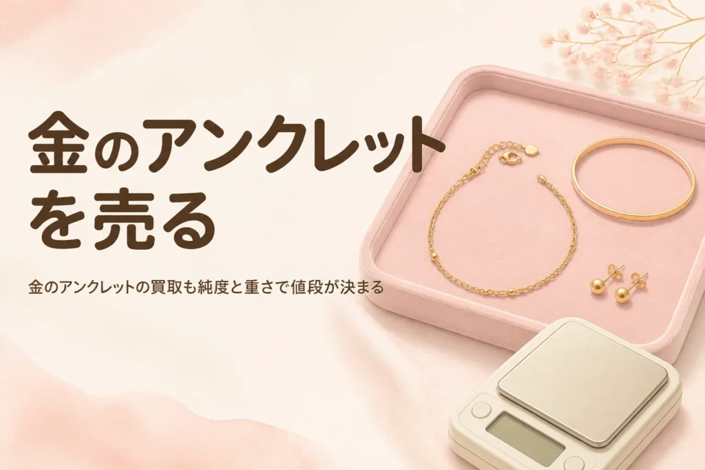 金のアンクレットの買取の値段の決まり方を表したアイキャッチ