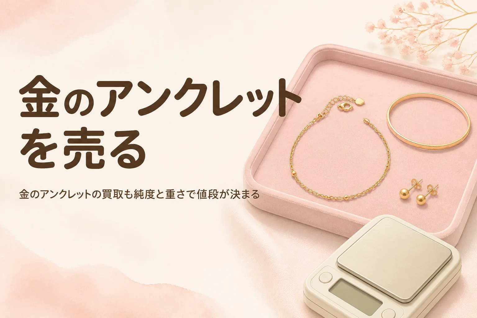 金のアンクレットの買取の値段の決まり方を表したアイキャッチ
