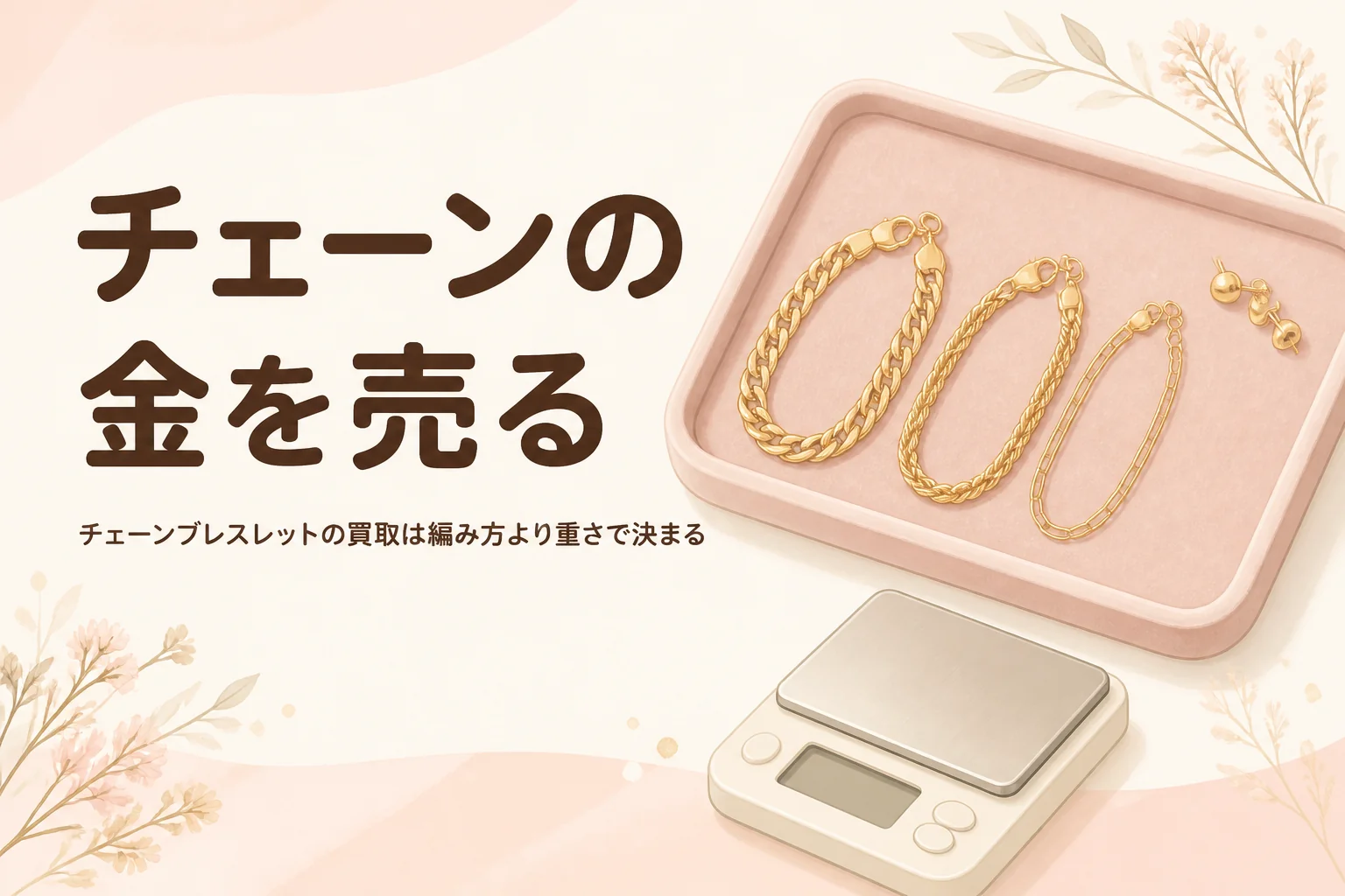 チェーンブレスレットの買取の値段の決まり方を表したアイキャッチ