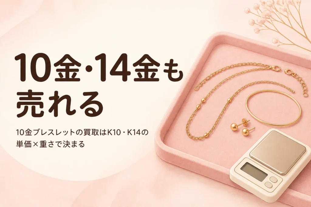 10金・14金ブレスレットの買取の値段を表したアイキャッチ