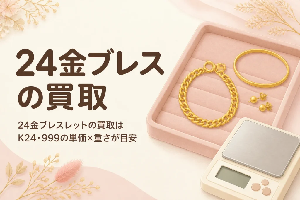 24金（純金）ブレスレットの買取の値段と注意点を表したアイキャッチ