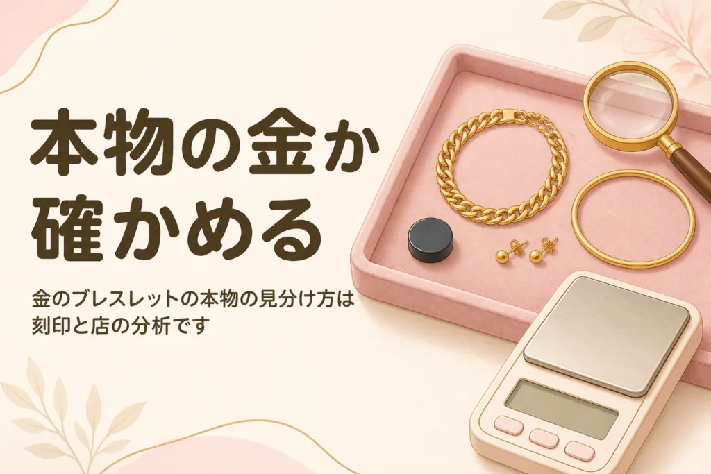 金のブレスレットの本物の見分け方を伝えるアイキャッチ