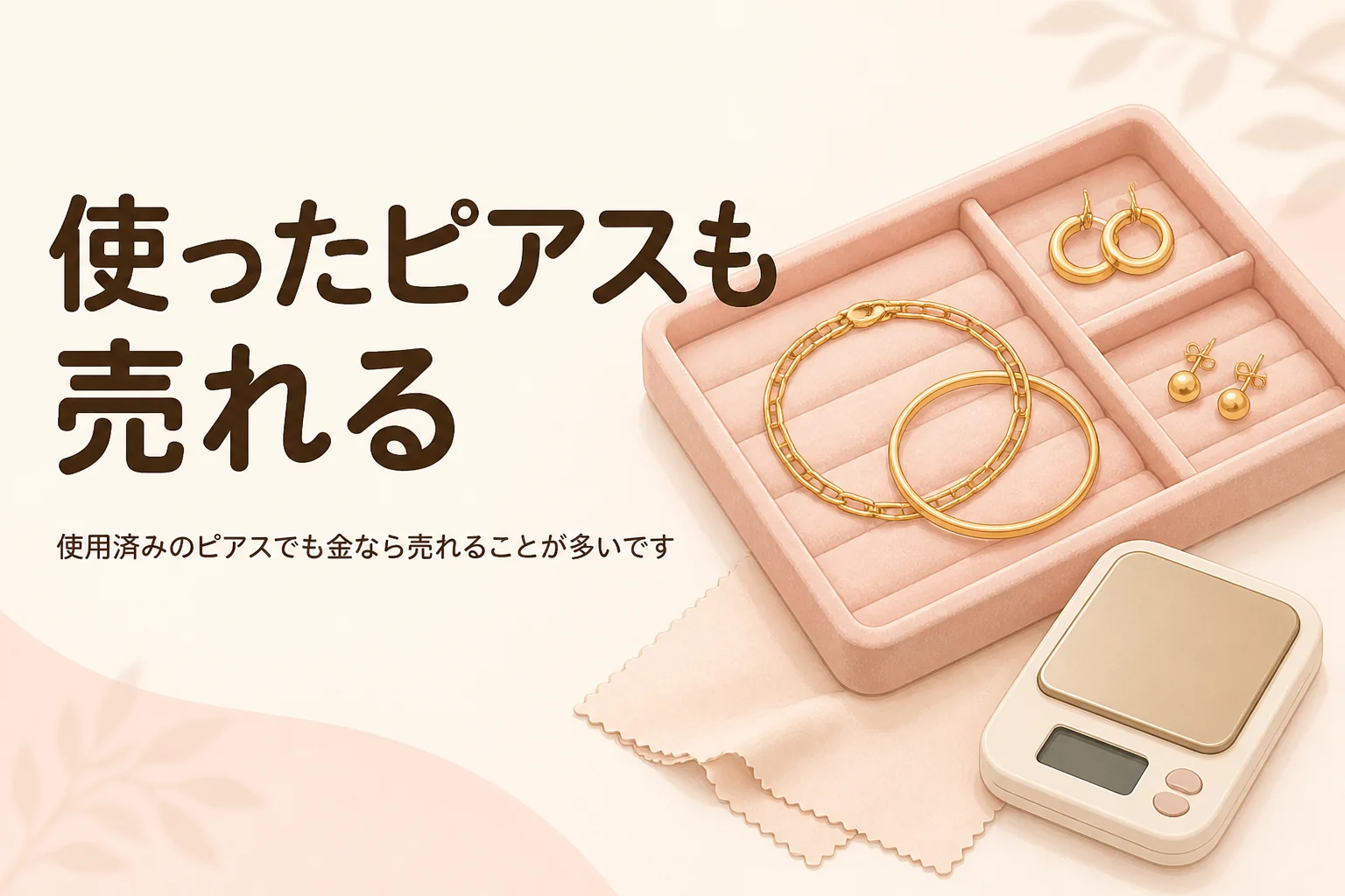 使用済みのピアスでも金なら売れることを伝えるアイキャッチ
