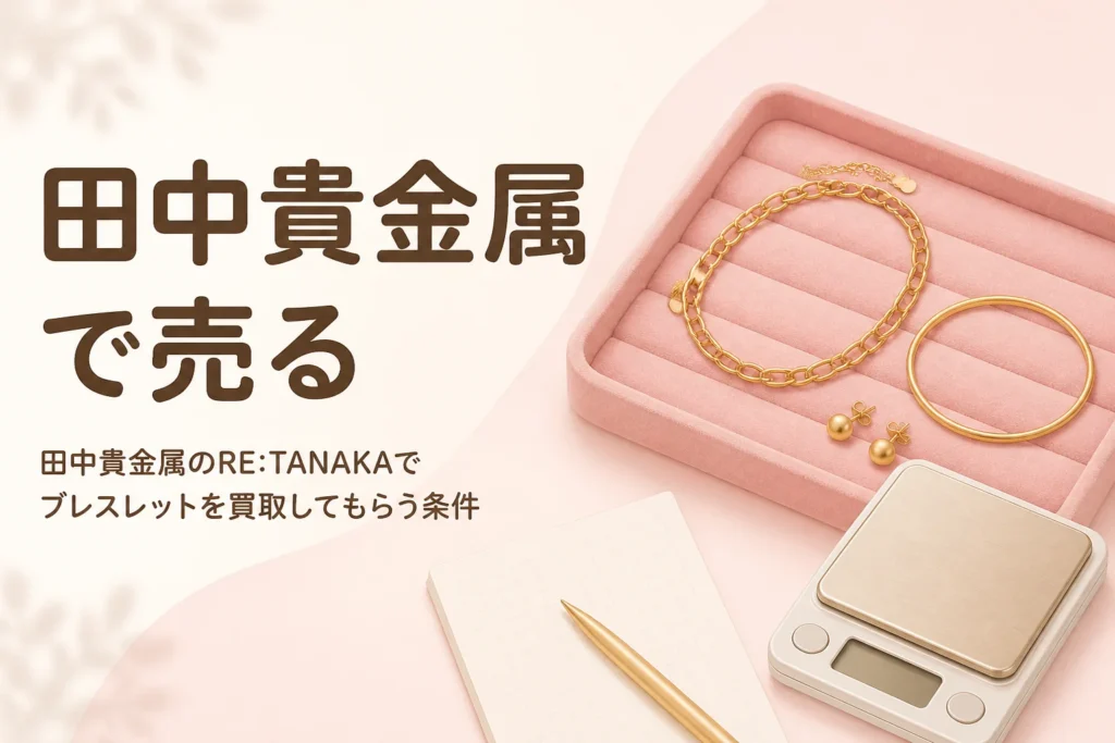 田中貴金属のRE:TANAKAでブレスレットを買取してもらう条件を伝えるアイキャッチ