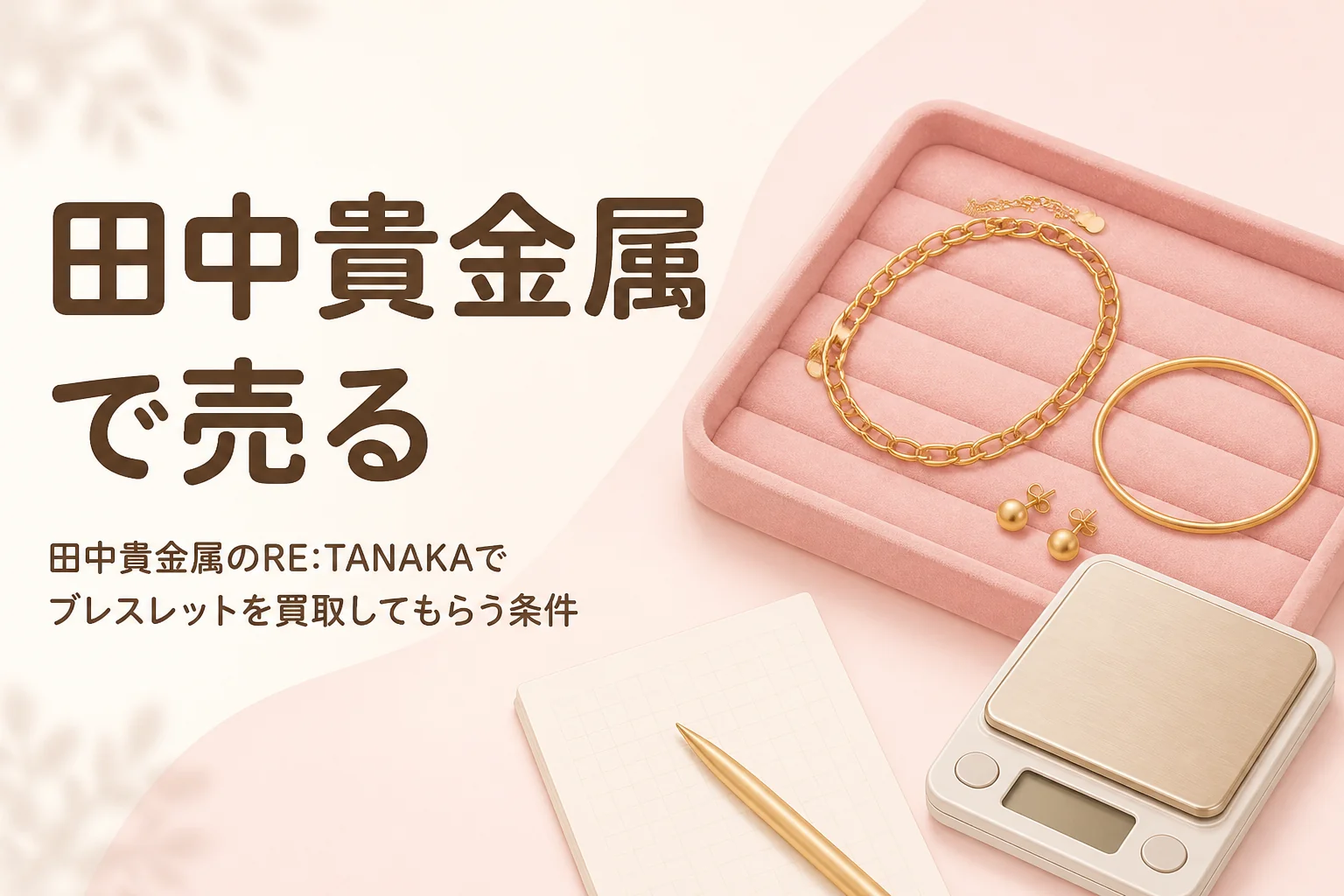 田中貴金属のRE:TANAKAでブレスレットを買取してもらう条件を伝えるアイキャッチ