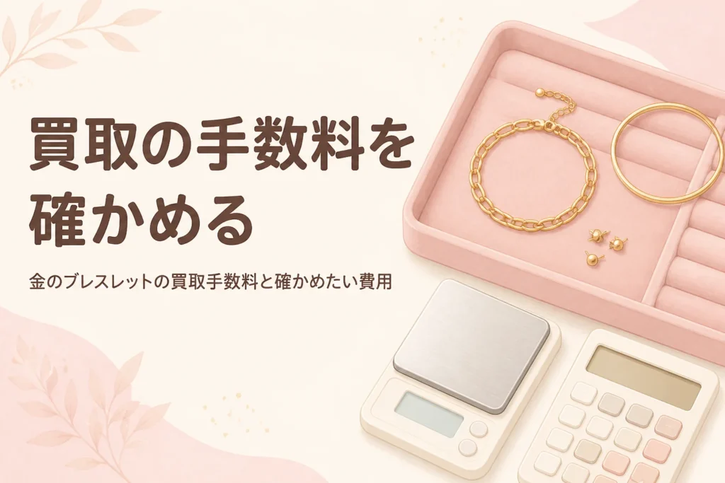 金のブレスレットの買取手数料と確かめたい費用を伝えるアイキャッチ