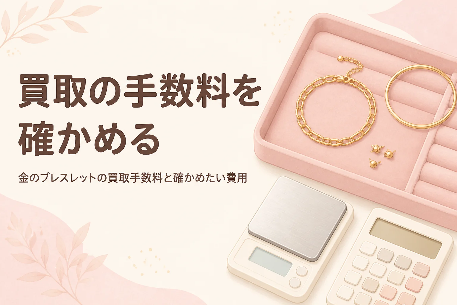 金のブレスレットの買取手数料と確かめたい費用を伝えるアイキャッチ